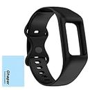Gheper Soft Watchband Compatible with Fitbit Charge 6, Charge 5, Charge 4, Charge 3/3SE Silicone Wristband All-round Protective Band Replacement Strap (Black)
