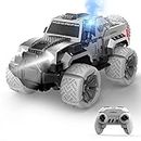 DEERC Remote Control Truck with Snorkel Spray & Integrated LED Lights, Remote Control Jeep Car, Monster Trucks for Boys, All Terrain SUV Rock Crawler, Toy Vehicle for Kids and Adults, 60+ Mins