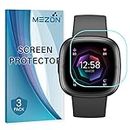 [3 Pack] MEZON Ultra Clear Screen Protector TPU Film for Fitbit Sense 2 – High Protection, Shock Absorption (Fitbit Sense 2, Clear)