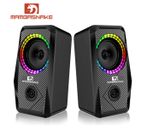 Surround Sound Speakers Wired for Desktop Computer Gaming Bass USB System LED PC
