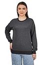 HILFIRE REGION Women's Cotton Blend Sweater Pullover Regular Fit Sweatshirt for Winter Wear | Full Sleeve Stylish Sweater Crafted with Comfort Fit and Modern Clothing for Winter Wear (M, ANTHRA1)