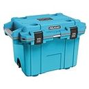 Pelican 50QT Elite Cooler | 34 Can Capacity with Ice | 7-8 Day Ice Retention | Built-in Cup Holders & Bottle Opener | Guaranteed for Life (Cool Blue/Grey)