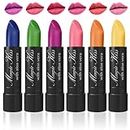 Magic Kiss Color Changing Matte 6 Piece Lipstick Set infused with Aloe Vera Made in USA (Colors of Aloha 1)