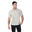Sport Casual Shirt for Men | Polycotton Shirt for Men | Wrinkle Resistance Shirts for Men | Solid Formal Half Sleeves Shirt for Men | Relaxed Fit Shirt | (XL, Plein Air)