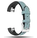 Per Fitbit alta e alta HR Strap in pelle + silicone elastico regolabile di metallo, sport cinghie per Fitbit alta e alta HR Smart Watch Wristband fitness per donna, uomo