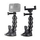 yantralay Windshield Car Suction Cup Mount for Hero 10/9/8, SJCAM, Osmo Action 3 & 4, Insta 360 - Flexible, Multi-Angle Adjustable - Mount for Smartphones & Action Cameras