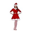 VAPICK Disfraz de Mrs Claus para mujer, 5 piezas, talla grande, traje de Navidad, vestido de Papá Noel de terciopelo para adultos con cinturón, calcetines altos, sombrero y guantes (mediano)