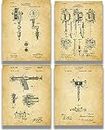 Tattooing Patent Wall Art Prints - set of 4 (8x10) Unframed - wall art decor for tattoo artists