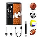 Woowind Ball Pump Electric Basketball Pump 4000mAh with Pressure Gauge LED Lights and Power Bank, Automatic Portable Ball Pump with Ball Needle for Football, Soccer, Sports Balls