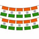 Rozi Decoration Tri Color Hanging Bunting Flag Decorations Items for Home, Office, School Parties, Collage, 15 August Decoration Items, Happy Independence Day Decorations Pack of 1 Set Bunting Flag