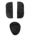 Black Plush 3pc Cushion Pad Cover for Baby Infant Car Seat Straps Buckle Urbini 