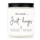 Shqiueos Sympathy Gifts for Loss of Loved One-No Words, Just Hugs Handmade 7oz Lavender Scented Candle, Bereavement Gifts, Thinking of You, Get Well Soon, Cheer Up, Comfort Condolences Candle