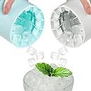 BECROWM Ice Cube Trays 2PCS,Silicone Ice Cube Molds, crushed ice maker cup,Cylinder Ice Cube Maker Cup,Easy Release Ice Cup,Holds to 60 Ice Cubes Portable Ice Bucket Mold