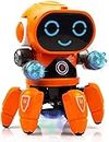 Goyal's Bot Robot Octopus Style | Colorful Lights and Music | All Direction Movement | Dancing Robot Toys for Kids | Orange