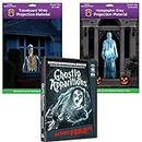 AtmosFEARfx Ghostly Apparitions Halloween Digital Decoration DVD with Large Holographic + Reaper Bros® Window Projection Screens