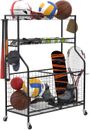 Garage Sports Equipment Organizer, Ball Storage Rack Indoor/Outdoor Rolling Ball