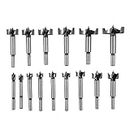 KONTONTY 15pcs Wood Punching Tools Punch Down Tool Harbor Freight Mini Drill bits Round Hole Drill Bit for Wood Hammer Drill bits Tile bits for Drill Reamer Hinge Steel to Rotate