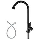 Aolemi Cold Water Only Kitchen Faucet Black 304 Stainless Steel Sink Faucet High Arc Faucet