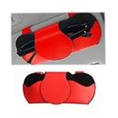 JNNJ Sunglasses Holder for Car Sun Visor, Auto Eyeglasses Organizer Box, Universal Automotive Glasses Holder with Magnetic Closure, Auto Visor Accessories, Apply to All Car Models(Red)