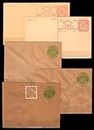 STAMPEX ISC~ HYDERABAD STATE - Post Cards and Envelopes, 5 Different Unused & Fine Condition Old Postal Stationary