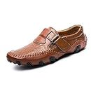 TENVEBLE NATURALLY Loafers Slip-ON Men's Casual Leather Driving Breathable Flats Moccasins Boat Shoes Zapatos Hombre | US Size 5.5-11.5 | AU Size 5-11 Brown