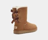 UGG Bailey Bow II Chestnut Suede Fur Boots Women's Sizes 6 7 8 9 10 1016225