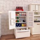 Refrigerador de madera de doble puerta para casa de muñecas a escala 1:12