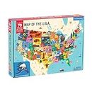 Mudpuppy Map of the United States of America Puzzle, 70 Pieces, 23”x16.5", Ideal for Kids Age 5+, Learn all 50 States by Name & Capital, Double-Sided Geography Puzzle with Pieces Shaped like the State
