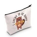 Beaver Cosmetic Bag I Chews to Be Happy Insprise Travel Toiletry Zipper Pouch for Beaver Lover (Chew)