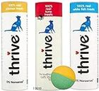 thrive 100% Real Cat Treats - Pack of 3 (Tuna and Chicken and White Fish) and free toy ball