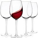 Wine Glasses Set of 4 – 18oz Elegant Wine Glass Gift Set - Modern Long Stem Crystal Wine Glasses for White & Red Wine - Hand Blown Lead-Free Standard Red Glass Set for Restaurant & Home Bar Use