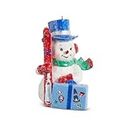 RAZ Imports Ski Trip Snowman Ornament, 4-inch Height , Christmas Decoration, Christmas Tree Accent, Holiday Season