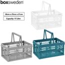 15L Boxsweden Foldaway Storage Carry Baskets Foldable Plastic Bin Container Box