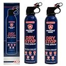 Dry Stop Fire Spray by Prepared Hero - 2 Pack - Portable Fire Extinguisher for Home, Car, Garage, Kitchen - Works on Electrical, Grease, Battery Fires & More - Compact, Easy to Use