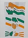 UNIq Fashionable Temporary Indian National Congress Party Flag Design Tattoos Make up Neck Shoulder Upper arm Thigh Waterproof Stickers for Men, Realistic Tattoos - Include one Multiple Tattoo Strip