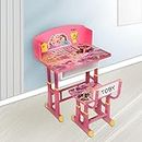 Toby Unique Kids Desk/Kids Study Table Chair Set Premium Cartoon Printed Height Adjustable Age Between 3-11 Blue
