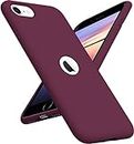 VONZEE Liquid Silicone Soft Back Cover for iPhone 6 Plus & 6s Plus Case, Shockproof Slim Camera & Full Body Protection Non Yellowing Cover with Microfiber Lining & Logo Cut (5.5 Inch) -Wine Red