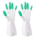 2pcs Gloves Cleaning Mittens Outdoor Home Dishes Washing Accessory Household Clothes Lightweight Kitchen (Color : Green Fingers)