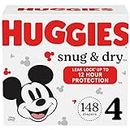 Huggies Snug & Dry Disposable Baby Diapers, Size 4, 148 Count