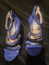Michael Kors Ladies Jenna Sandal Purple Suede Dress High Heel Shoes Size Uk5...