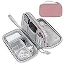 FYY Electronic Organizer, Travel Cable Organizer Bag Pouch Electronic Accessories Carry Case Portable Waterproof Double Layers All-in-One Storage Bag for Cable, Cord, Charger, Phone, Pattern Pink
