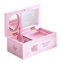 Batu Lee Plastic Ballerina Musical Jewellery Box With Dancing Girl, Jewel Storage Case For Girls To Alice Musical Music Box For Gifts (Size - 17.5D X 10W X 16H Cm) (Pink)