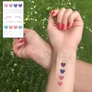 Colorfull Love Heart Tattoo Stickers Cute Sweet Small Body Art Temporary Fake Tattoo for Woman Kids