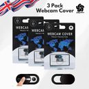 Confezione da 3 cover webcam ultrasottile privacy slider adesivi fotocamera computer portatile Regno Unito