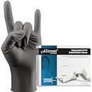ALITMUN Black Nitrile Gloves, (Pack of 100) Disposable Powder Free Examination Hand gloves, Large Size, Multi Purpose with Superior Durability, Surgical & General Gloves (Large, Pack of 100 (Black))