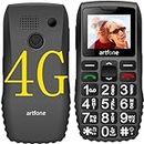 artfone 4G Volte Unlocked Cell Phones Canada, Mobile Phone for Seniors with SOS Button, Loud Volume, USB-C &Dock Charging, Talking Numbers, FM Radio, Torch, 1400mah Battery, Black