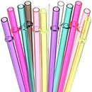 Dakoufish 13" Long Reusable Tritan Replacement Drinking Straws for 40 oz,30 oz & 24 oz Mason Jar,Tumblers, Set of 12 with Cleaning Brush (13inch,7color)