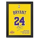 TenorArts Kobe Bryant NBA Player Jersey Poster Los Angeles Lakers Laminated Poster Framed Paintings with Matt Finish Black Frame (12 inches x 9inches)