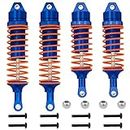 GLOBACT 4PCS All Aluminum Front & Rear Shocks Upgrade Parts for 1/10 Traxxas Slash 2WD Slash 4x4 4WD Rustler Stampede Hoss RC Truck, Replace 5862 (Blue)