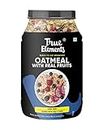 True Elements Whole Oatmeal 1kg - Healthy Breakfast Cereals with Freeze Dried Fruits | Overnight Oats | Goodness of Rolled Oats, Real Fruits, Chia Seeds & Berries | Breakfast Food | Healthy Diet